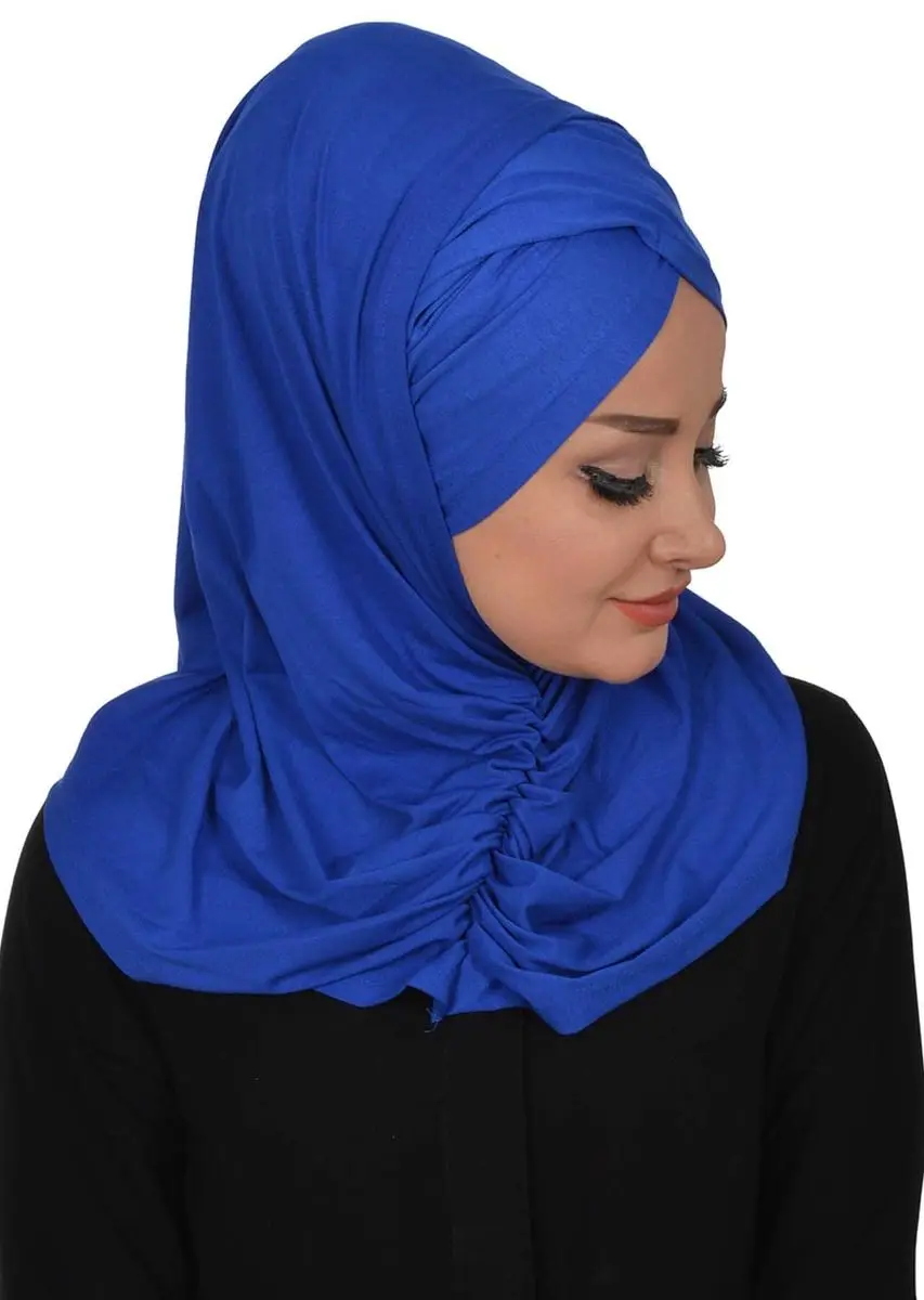 Set Syal Tulang Combed Biru