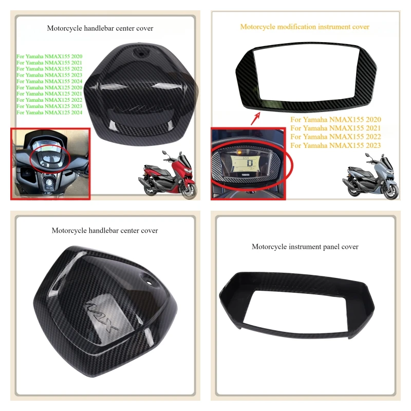

Motorcycle instrument cover dashboard coverr handlebar center cover for Yamaha NMAX155 NMAX 125 155 carbon fiber pattern2020-24