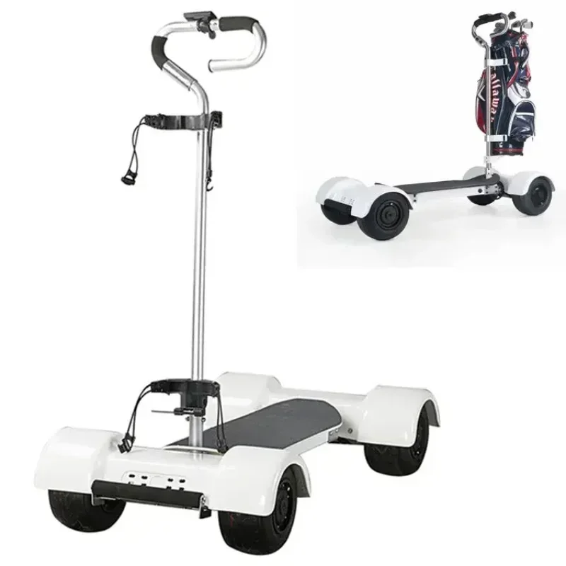 2024 Factory Direct Sale New Skateboard Body-Turning Electric Golf Trolley Cart With Bag Golf Trolleys