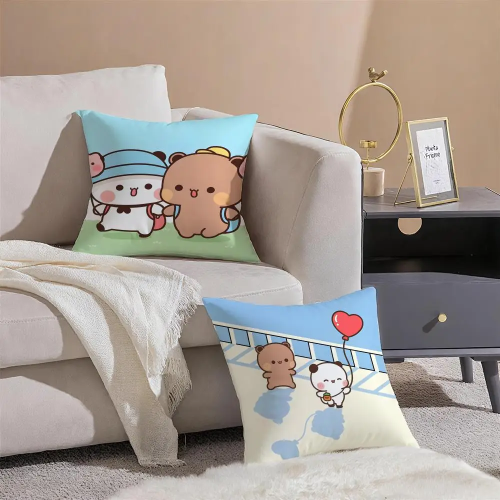 Cartoon Bubu & Dudu Lovely Cushion Cover Pillowcase Short Plush Invisible zipper Room Sofa Cushion Cover