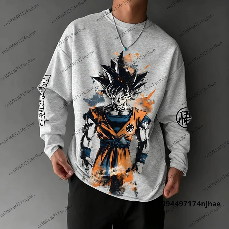 2026 Herbst Neues Dragon Ball Wukong Print Langarm-T-Shirt für Herren und Damen, lässige Streetwear, Herrenbekleidung, lockere Oversize-Oberteile – Detail 6