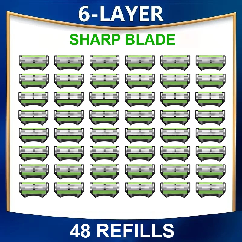 6-layer Stainless Steel Shaver Blades For Sensitive Skin_voghion.com