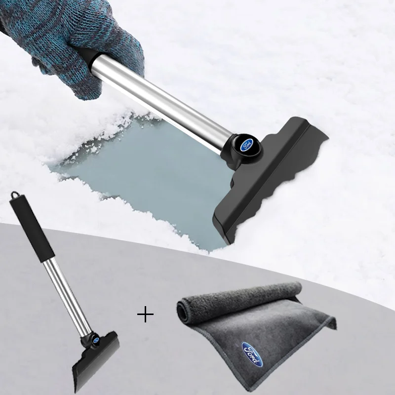 Car Snow Brush Cleaning Shovel Glass Ice Scrapers Tool Accessories For Ford Focus 2 3 Mondeo Kuga Fiesta Escort Edge C-Max KA