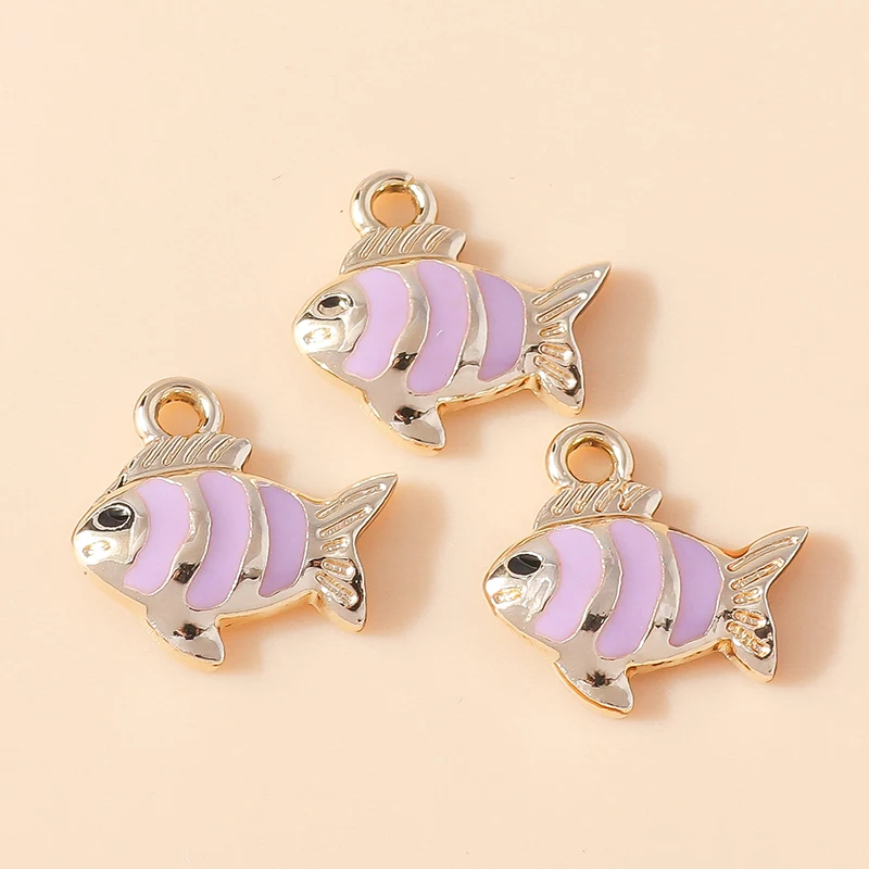 Leslie 10 Stück neue Cartoon bunte Herz Goldfisch Clown Fisch Charms Anhänger für Schlüsselanhänger Ohrringe DIY Schmuckherstellung Zubehör – Detail 23