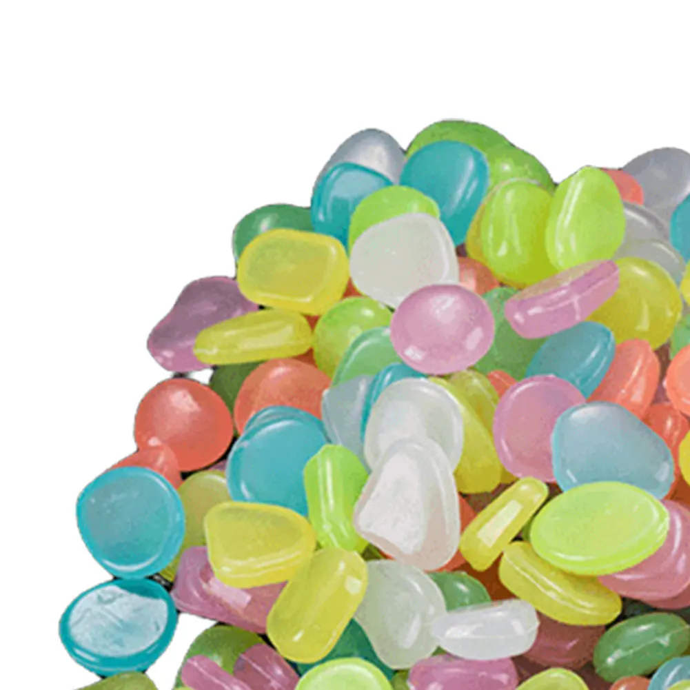 100 قطعة حصى خزان الأسماك متعددة الوظائف يتوهج في الظلام الحصى متوهجة الأحجار الصخور الحصى قابلة لإعادة الاستخدام للمناظر الطبيعية في الهواء الطلق #4