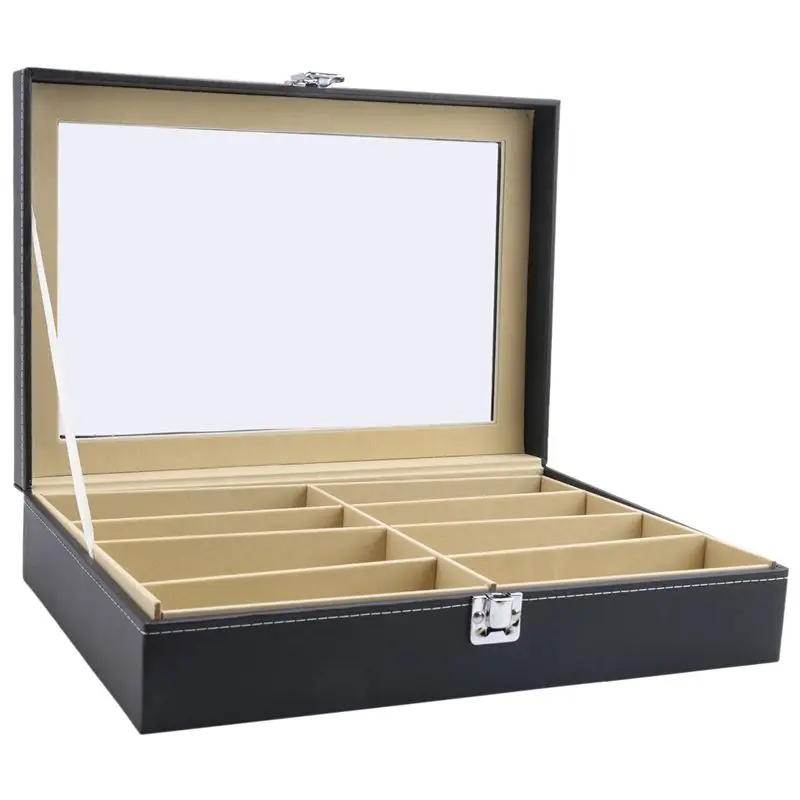 NEW-8-Grid Eye Glasses Case Eyewear Sunglasse Storage Box Holder Organizer Eye Glasses Case Sunglasses Display Organizer