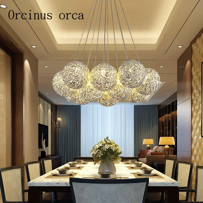 

Modern minimalist creative LED chandelier restaurant bedroom restaurant personalized art sphere Chandelier free shipping