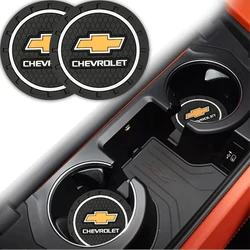 1/2PCS Anti Slip Auto Badge Water Cup Pads Silicone Car Coasters For Chevrolet Cruze Lacetti Sonic Spark Sail Aveo Orlando Epica