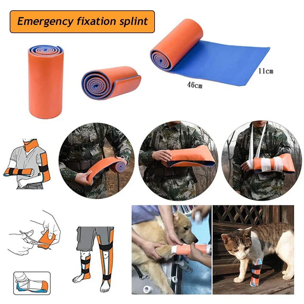 Rollo de férula médica de aluminio para supervivencia, férula de primeros auxilios fija para cuello, pierna, brazos y soportes, férula de rescate para mascotas