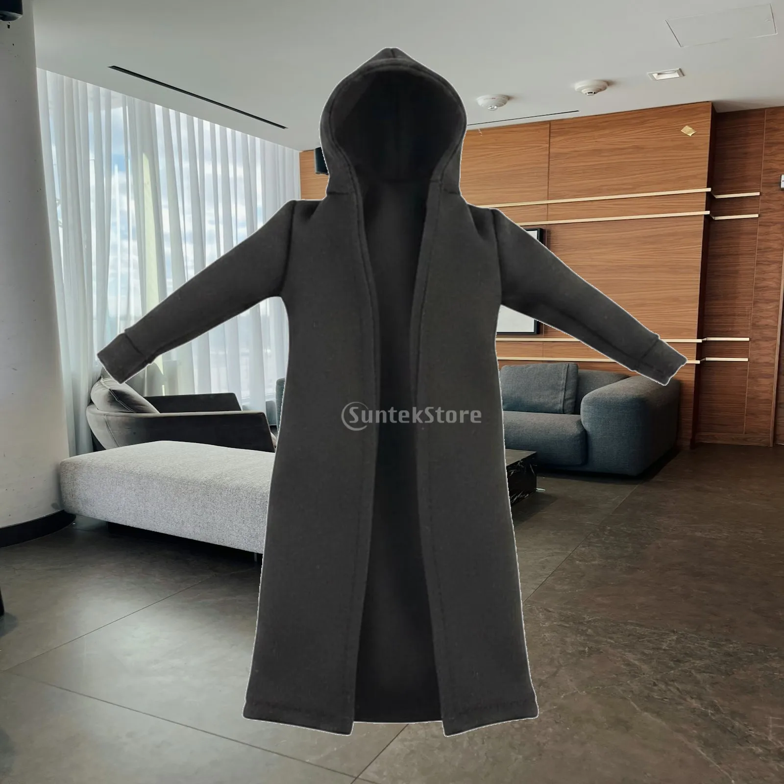 Doll Hooded Trench Coat with Wire for Realistic Posing Miniature Outerwear Cloth Garment for BJD