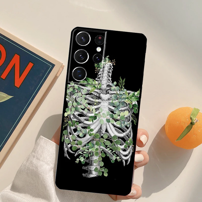 医療用人体器官脳スマホケース Samsung Galaxy S23 Ultra S20 S21 S22 S24 S25 S9 S10 Plus S24 FE用背面カバー