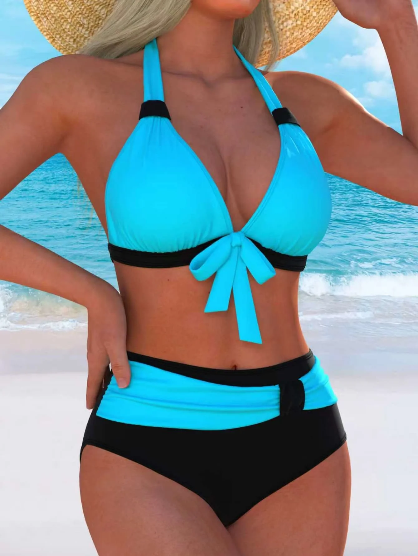 

Женский сексуальный комплект бикини, элегантный и удобный раздельный купальник, идеально подходит для пляжного отдыха.