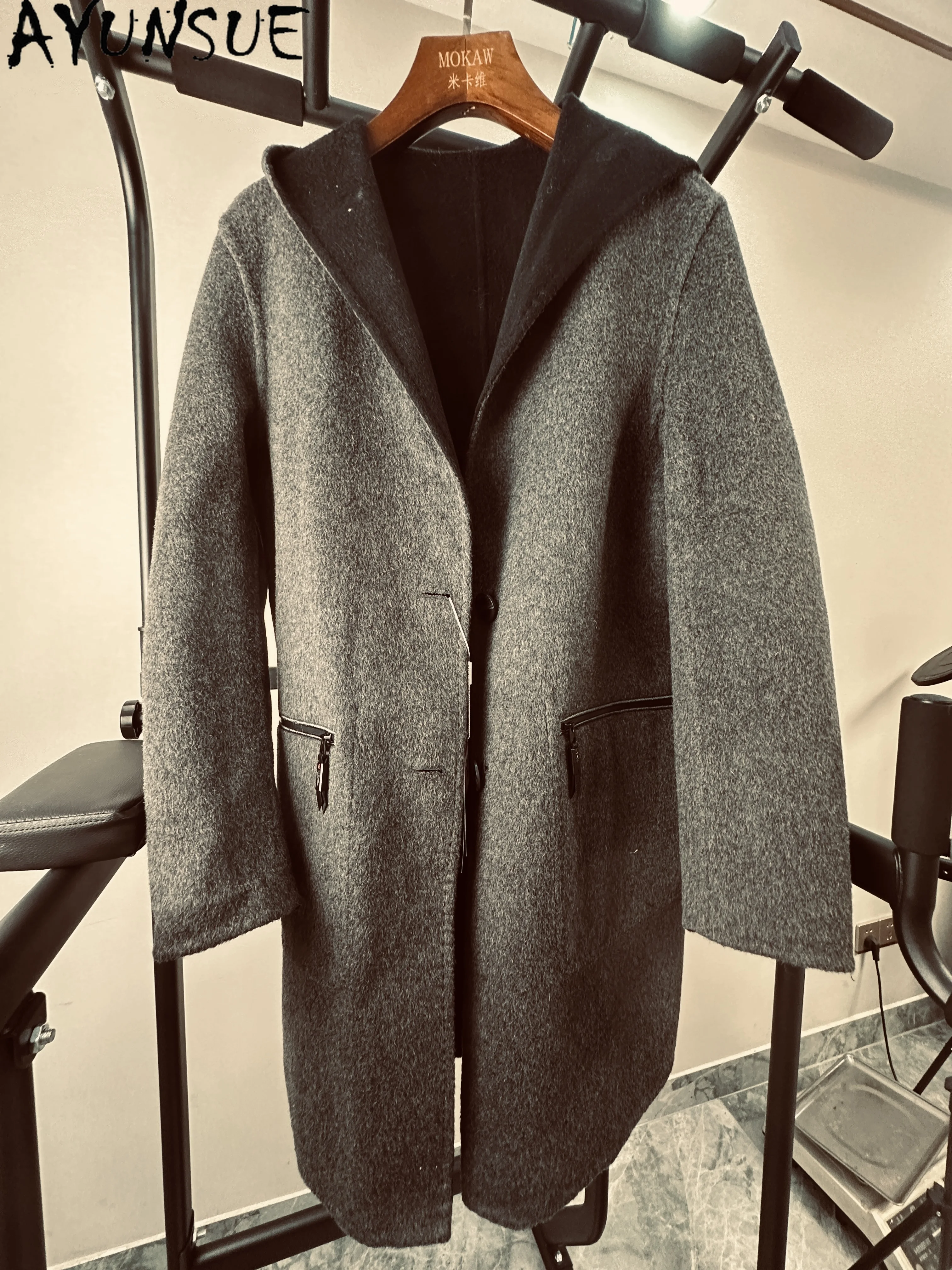 

AYUNSUE 60% Wool +40% Polyester Jacket Men Winter Clothes Warm Coats Unique Coat Promotion Minor Flaws Non Refund Non Exchange