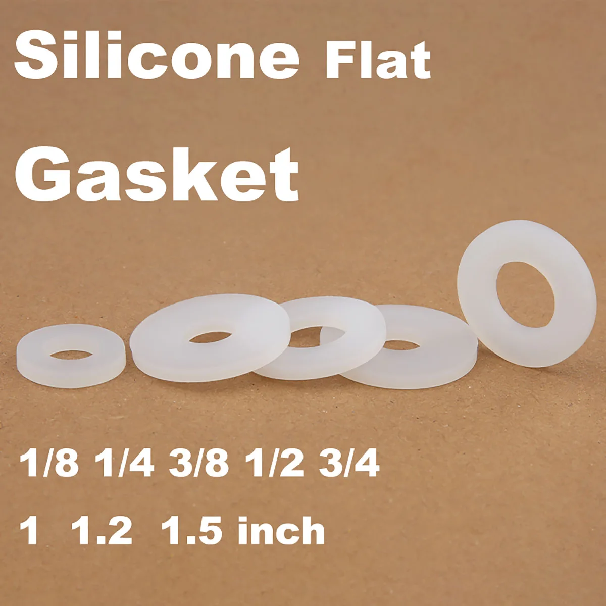 Flat Washer Thickness 0.5/1/1.5/2/3mm Silicone Gasket Flat Gasket O-Ring Seal Washer Inner Diameter 2mm-10mm Pipe Fittings