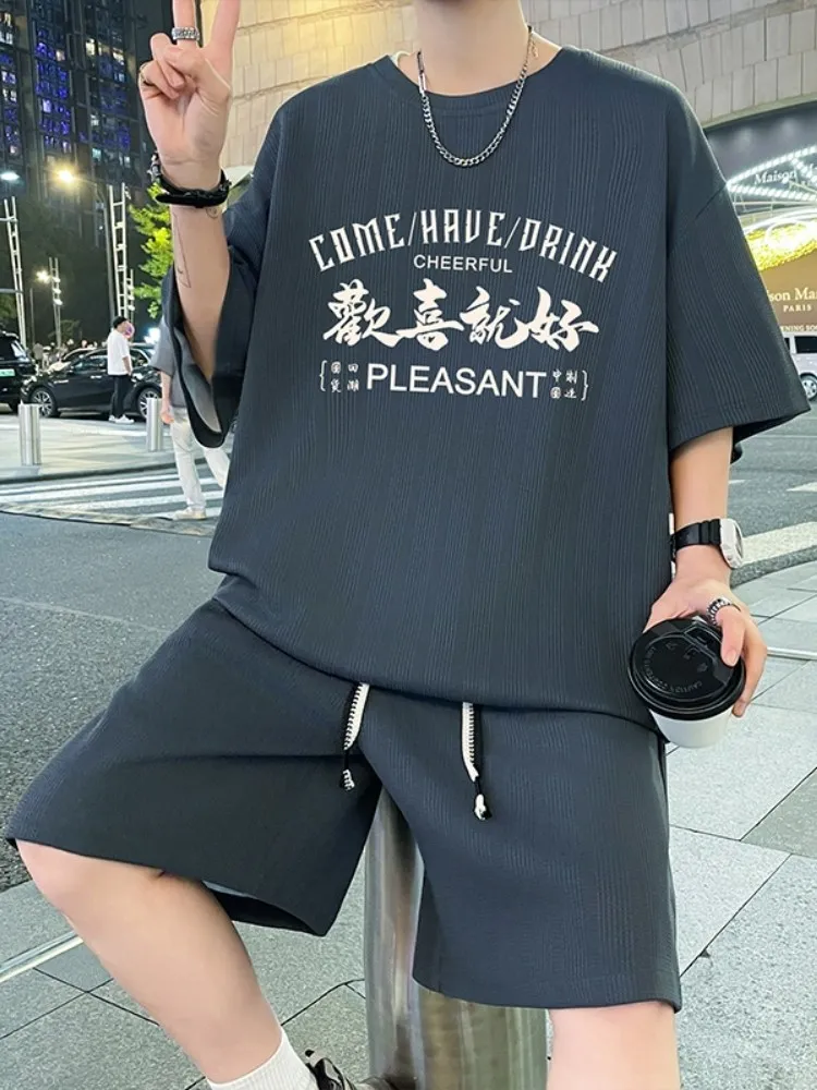 

Повседневный спортивный комплект футболок для мальчиков-подростков: дышащая, легкая, модная летняя одежда