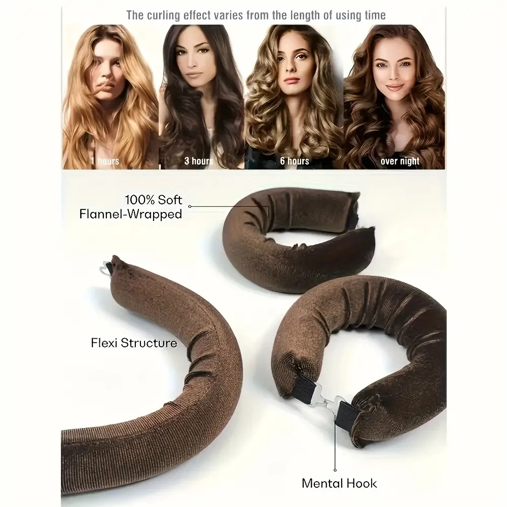 1 Set of 3 Lazy Curling Tools for Styling, Large Curl Sleep Curlers, No-Heat Large Wave Sponge Sleep Curlers, Suitable for Gentle Overnight Curling of Normal Hair Types