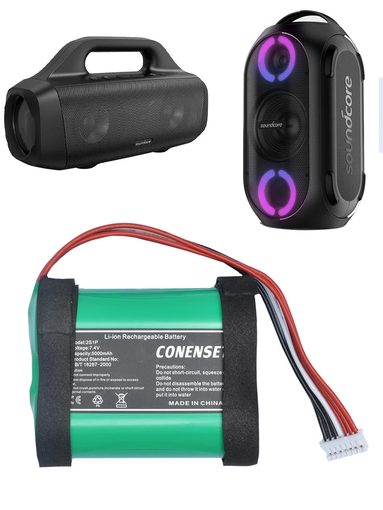Bateria 5000mAh PA23 7.4V para Anker Soundcore Motion Boom Outdoor Rave Mini alto-falante Bluetooth modelo A3118 A3390