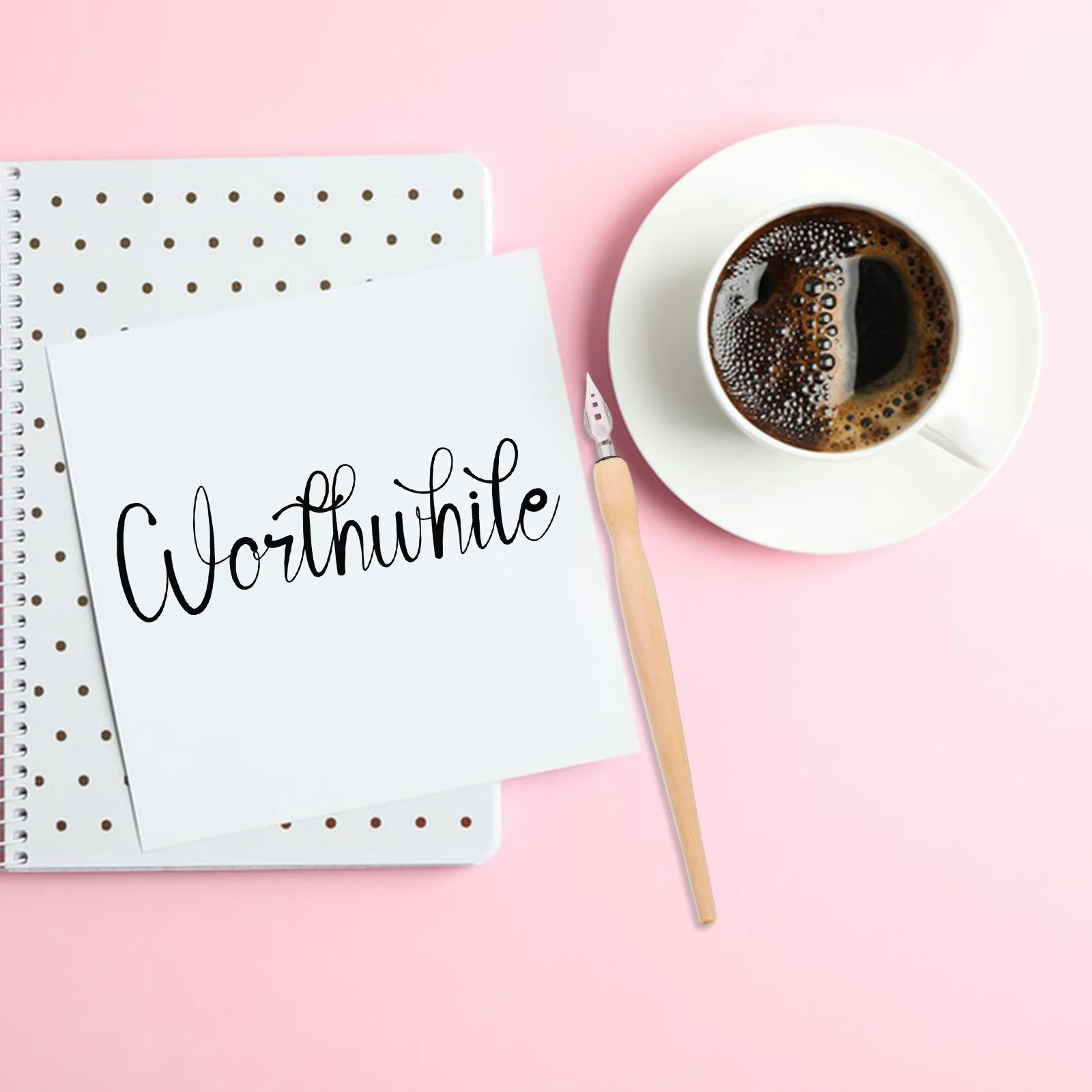 

1 комплект портативных деревянных стальных ручек для каллиграфии, многофункциональный дизайн с изогнутым наконечником, креативная ручка для подписи для художественных эффектов