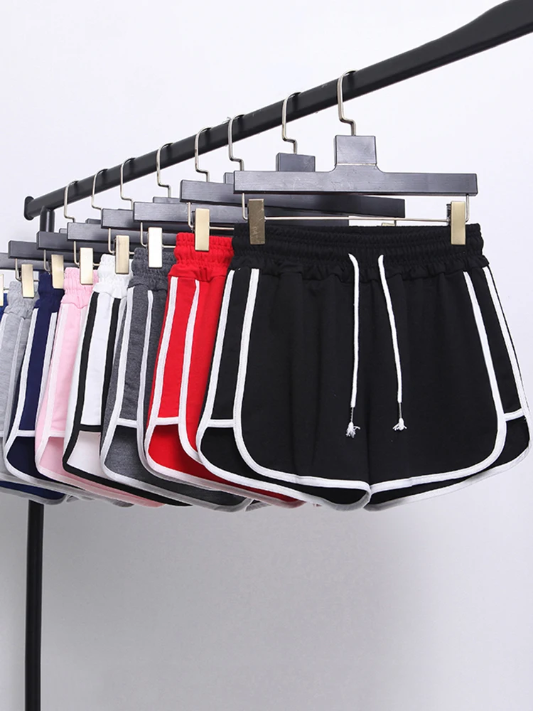 Summer Fashion Casual Bottoms Shorts Women Candy Color Breathable Plus Size Shorts Casual Lady Elastic Waist Sports Short Pants