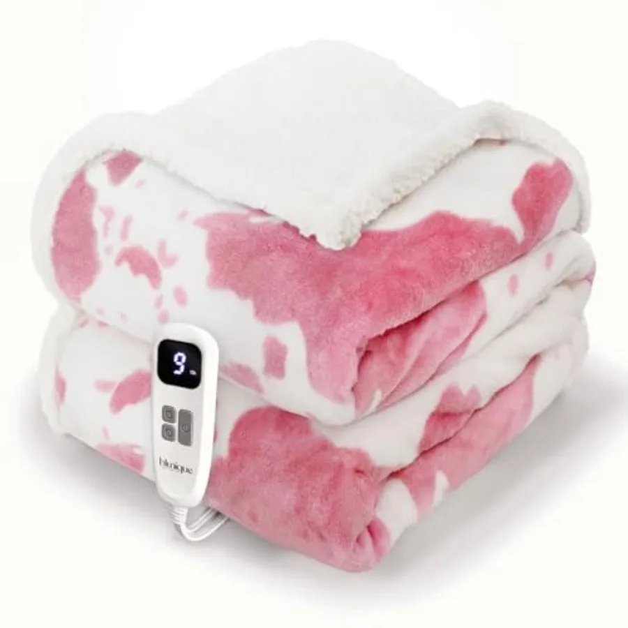 

Heated Blanket Throw Blanket - Fast Heating Electric Blanket Soft Flannel Heated Throw with 4 Time Settings 10 Heating Settings