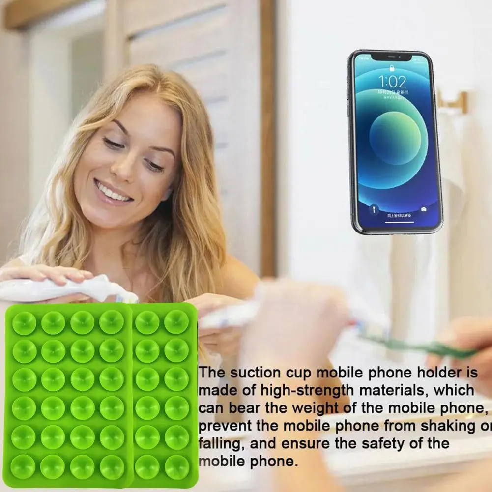 

Silicone Suction Pad Back Sticker Suction Cup Phone Holder Silicone Cup Mat Smartphone Wall Stand Fixed For Glass Ceramic T A7B1