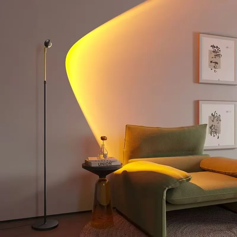 Creative Sunset Floor Lamp Minimalist Living Room Standing Lamp For Bedroom Study Room Modern Atmosphere Floor Lighting Fixture