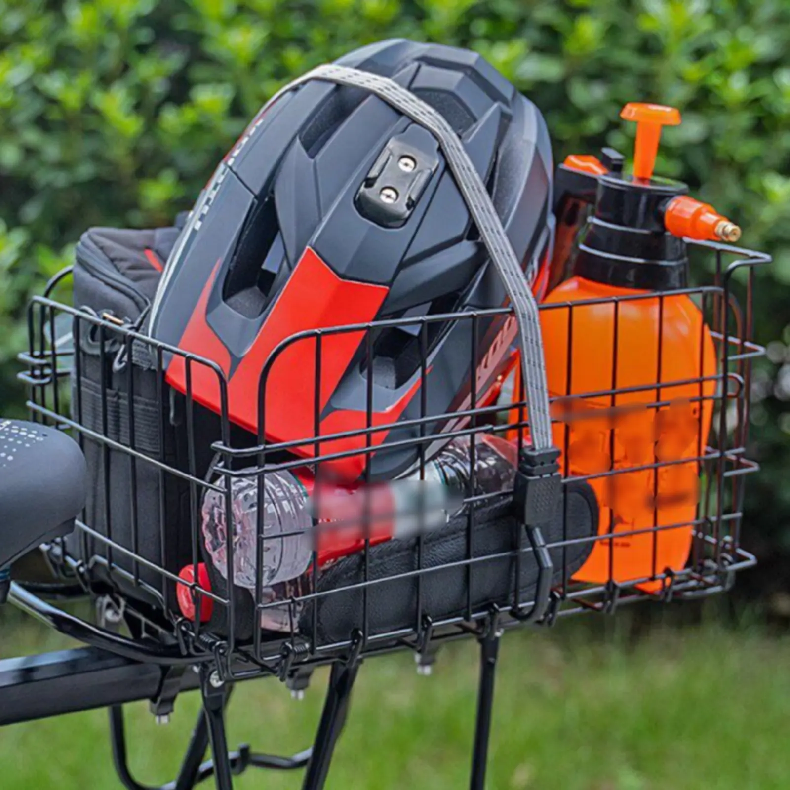 

Mountain Bike Rear Basket Reflective Foldable Rear Bike Basket Heavy Duty Reinforced for School