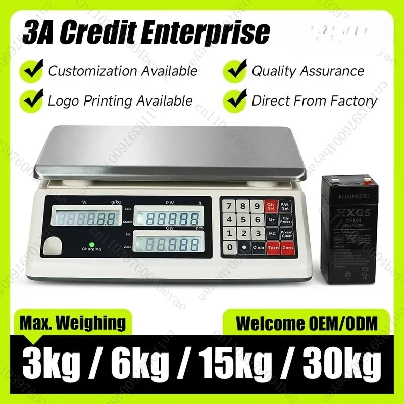 High-precision 30kg 1g ABS electronic counting scale with LED display, suitable for hardware weighing