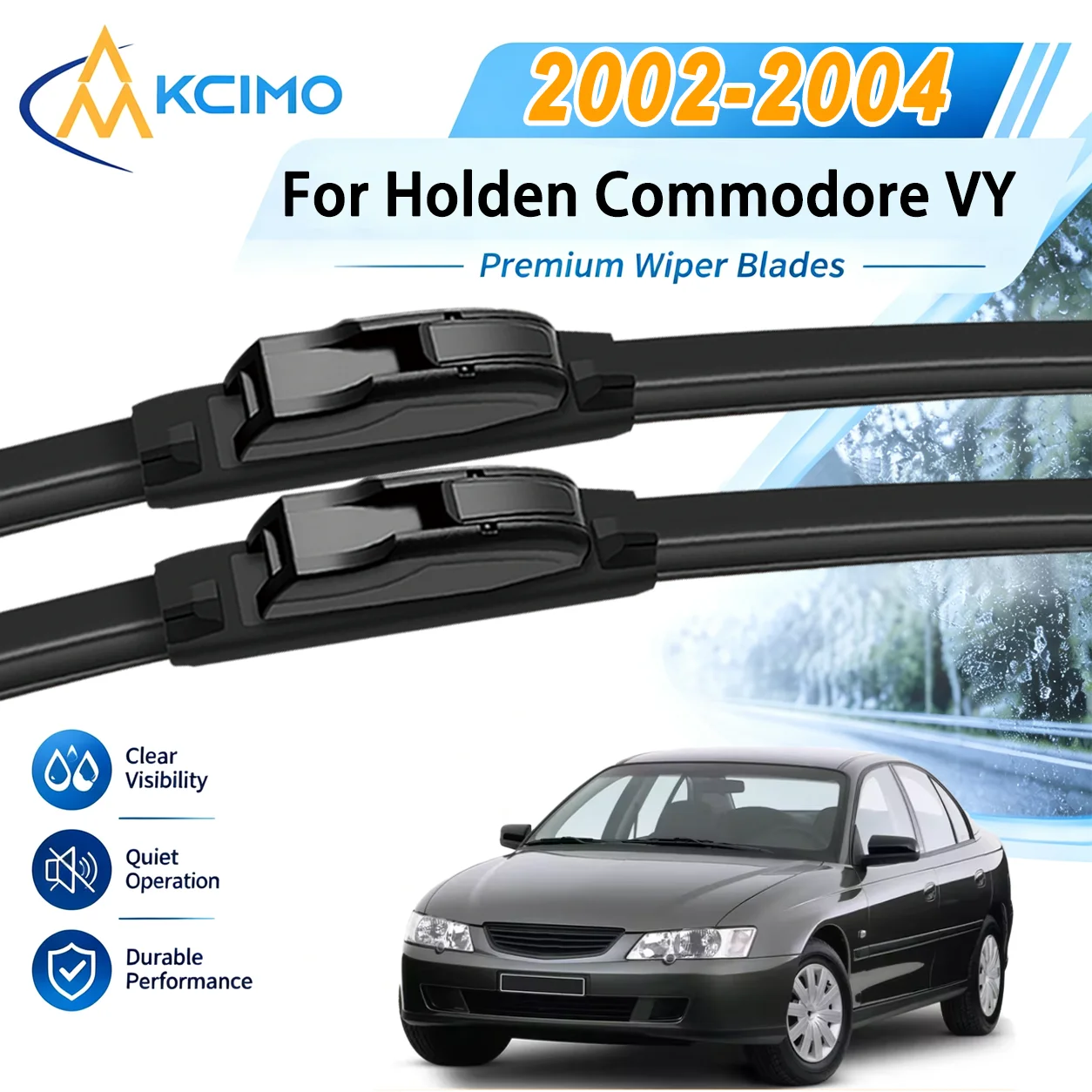 KCIMO Sturdy HD Car Windscreen Wipers for Holden Commodore VY 2002-2004 Front Windshield Silent Auto Wipers Blade Accessories