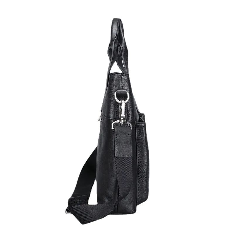 Valigette da uomo in vera pelle Borsa da computer da lavoro in pelle bovina con strato superiore portatile Borsa a tracolla retrò