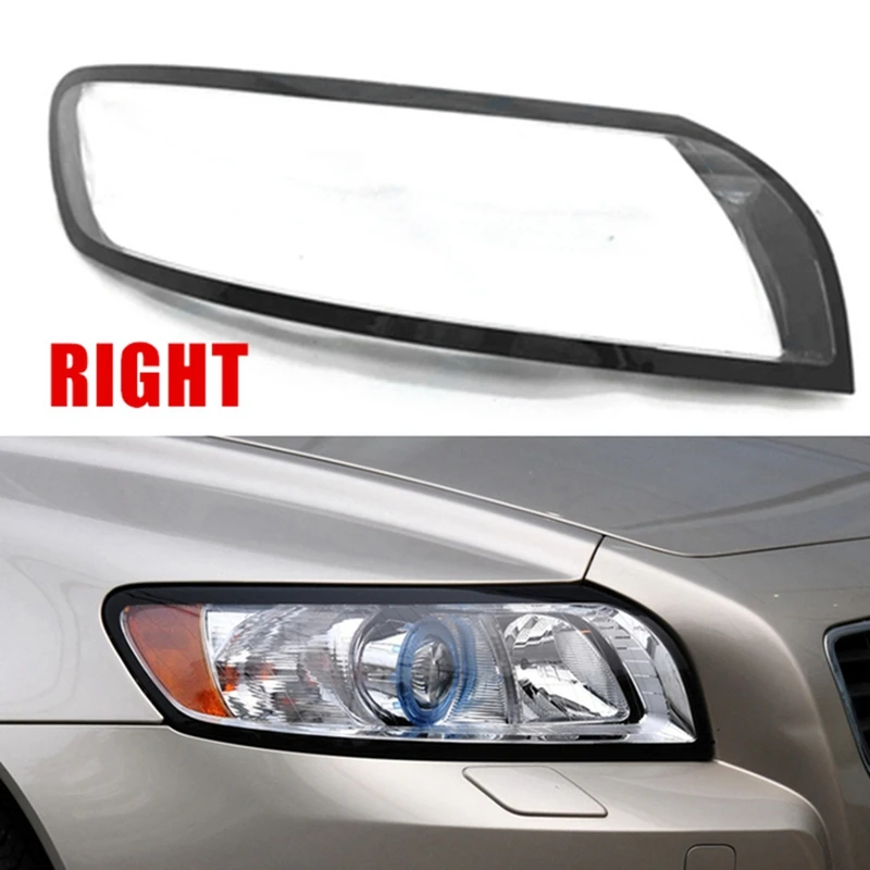 For Volvo S40 S40L 07-12 Transparent Lampshade head light lamp Cover Glasses Lamp Shade Headlight Shell Cover Lens right