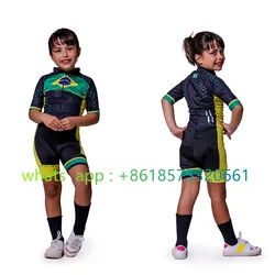 lynce Cycling Jersey Children Motocross Triathlon Summer Mtb Kids Cycling Clothing Bike Cycling Kit Children's jumpsuit cycling