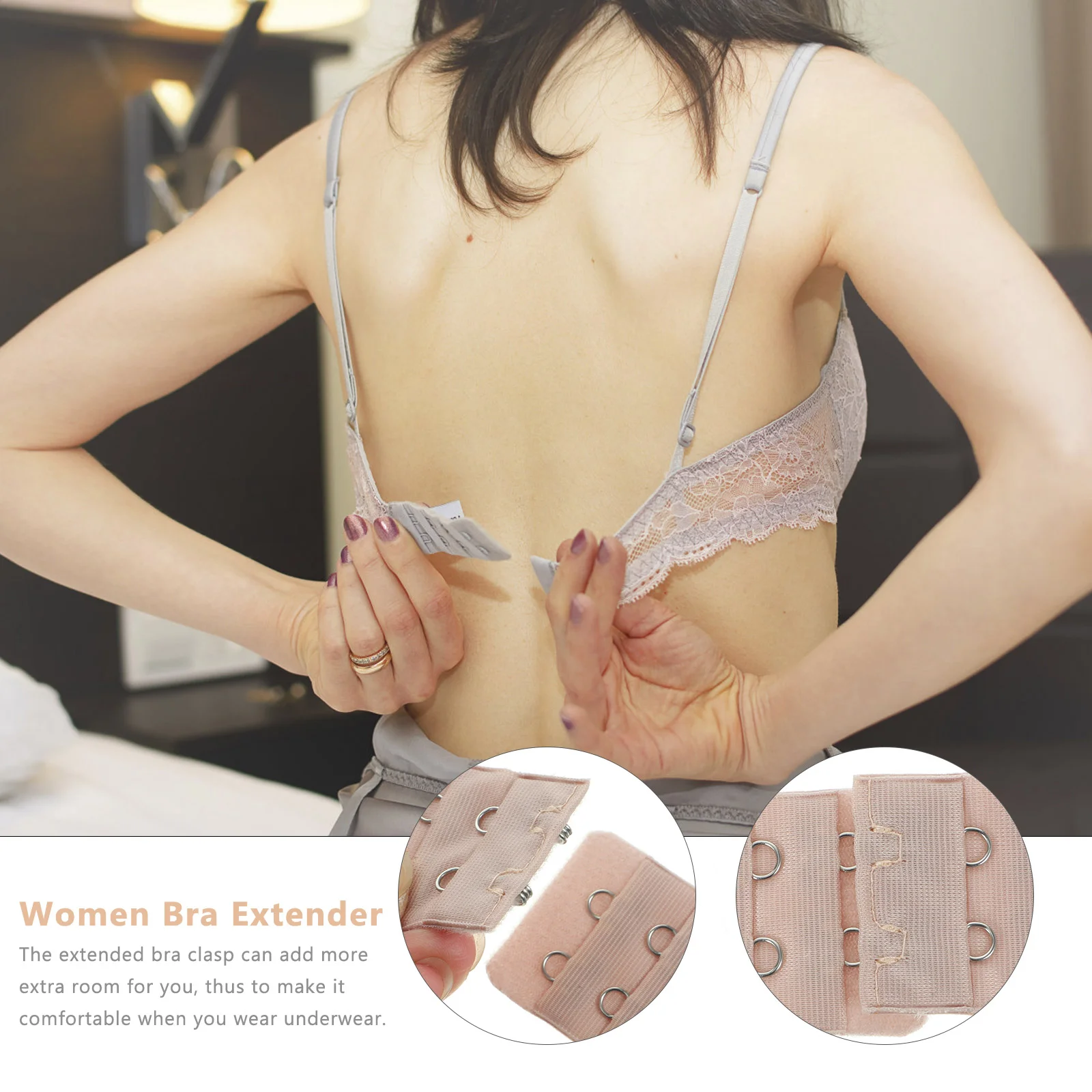 20 Pcs Bra Buckle Double Hooks Decoration Sided Carpet Tape Women Extender Extension Button Baby