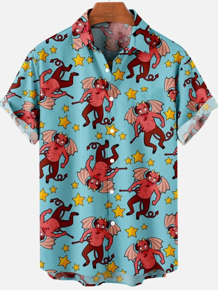   قميص رجالي مطبوع كاجوال irt صيفي رقمي زهري ort Sve فضفاض مناسب للتنفس وخفيف الوزن للرجال