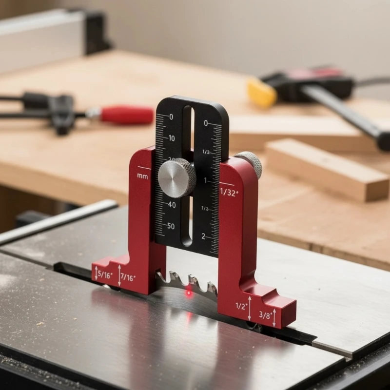  Professional Woodworking Height Depth Gauge Featuring Etched Scale For Precisions Cutting & Routings