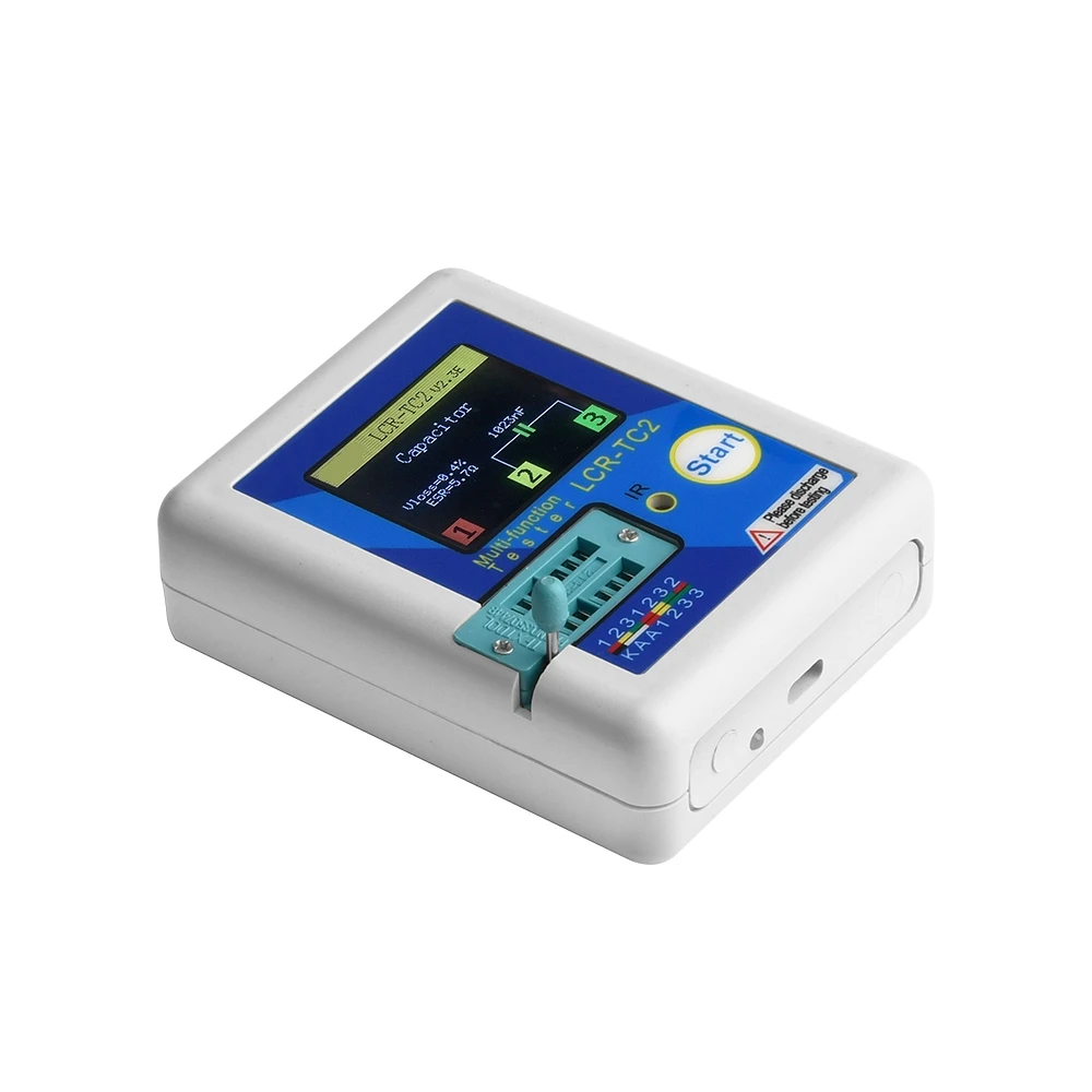 LCR-TC2 Transistor Tester Multímetro Display Colorido Para Diodo Triode MOS/PNP/NPN Capacitor Resistor Transistor Dropship