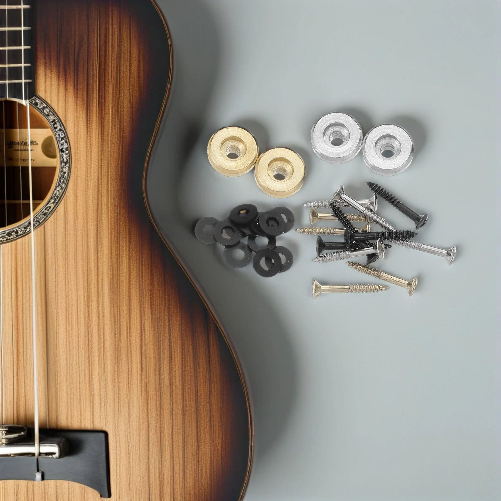 

12pcs Guitar Strap Lock Pins Mushroom Head Metal Buttons Screws Durable Secure System Quick Release Strap Fastener Compatible