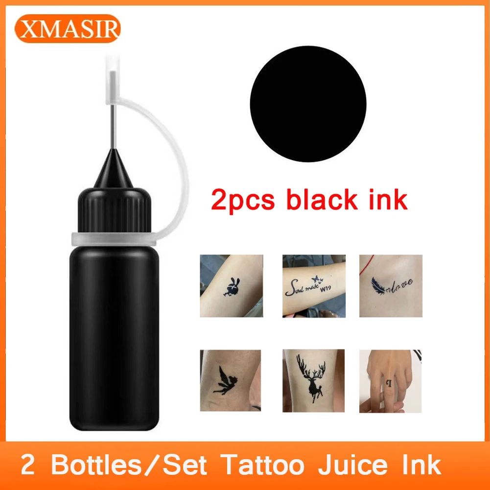 2pcs 10ml Temporary Henna Tattoo Juice Ink Natural Organic Fruit Gel and Long-Lasting Waterproof DIY Tattoo Paste Body Paint