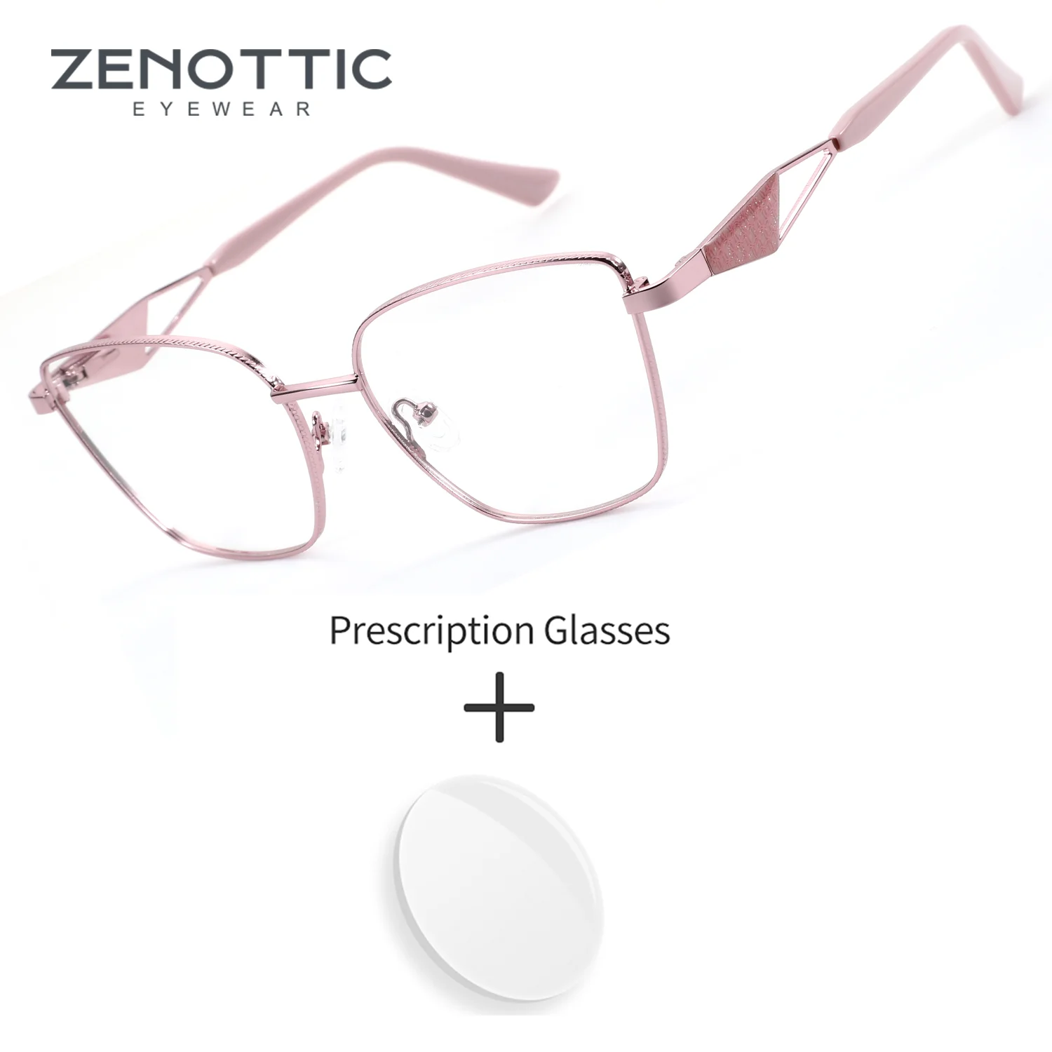 zenottic-金属カスタム処方メガネ女性用バタフライフォトクロミック抗青色光二焦点読書光学眼鏡