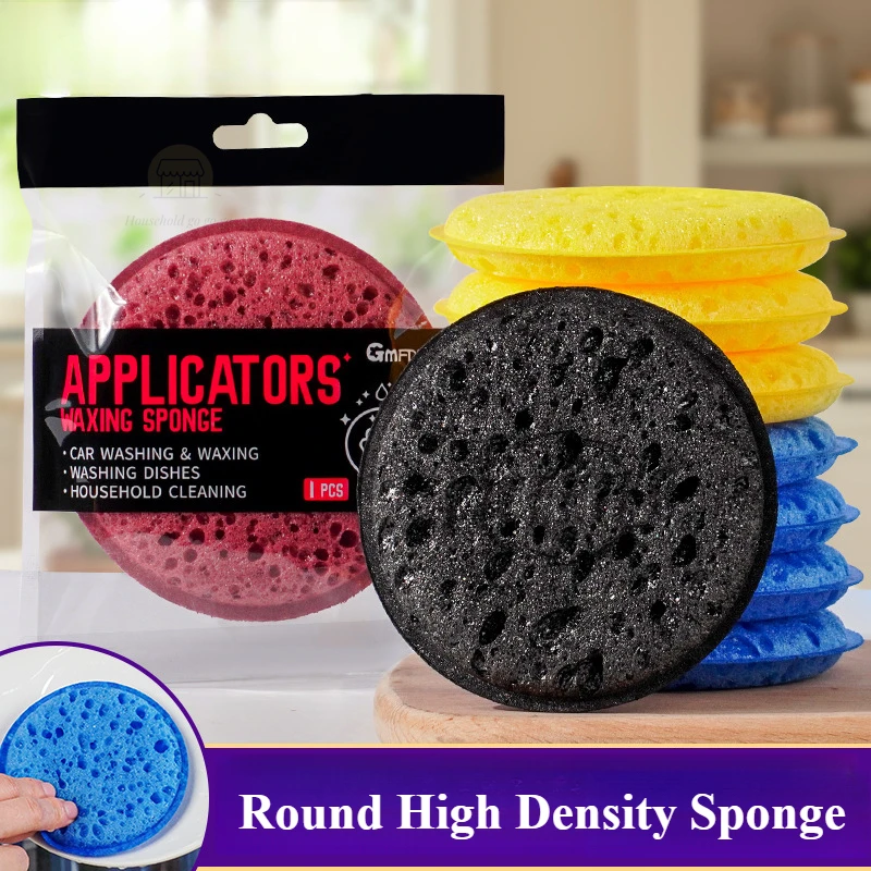 

Round High Density Kitchen Dishwashing Sponge Soft Absorbent Clean Rub Pot Rust Scouring Pad Removing Household Cleaning Sponge