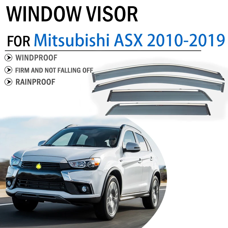 

FOR Mitsubishi ASX 2010-2019 Window Visor Deflector Visors Shade Sun Rain Guard Smoke Cover Shield Awning Trim Car Accessories