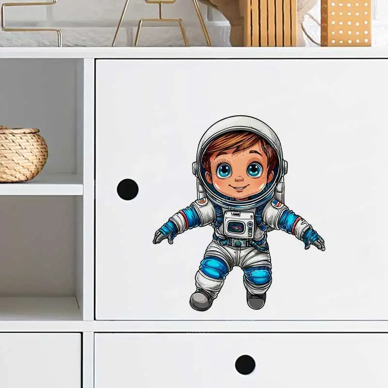 Astronaut Wall Stickers Cute Little Children's Room Decorations Easy to Apply Space-Themed Mural for Kids B153