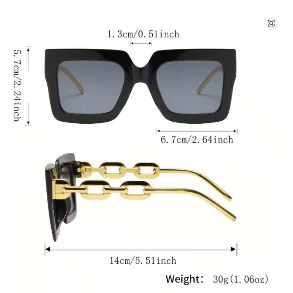 Oversized Square Gradient Fashion Glasses — product information 4