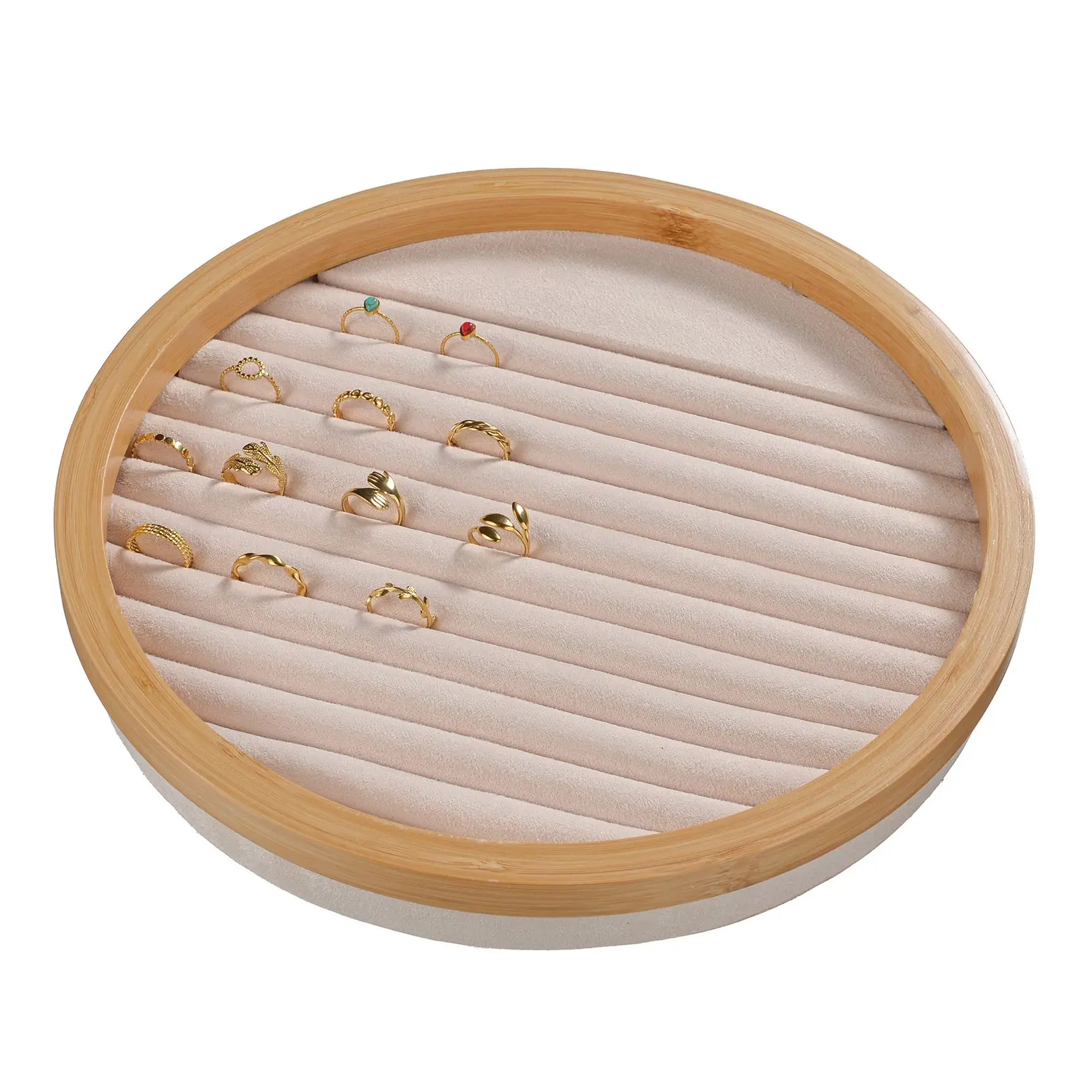 

Jewelry Displayer Carrying Case with Bamboo Cufflinks Ring Display Tray Holder Storage Box Organizer Earrings Bracelet Showcase