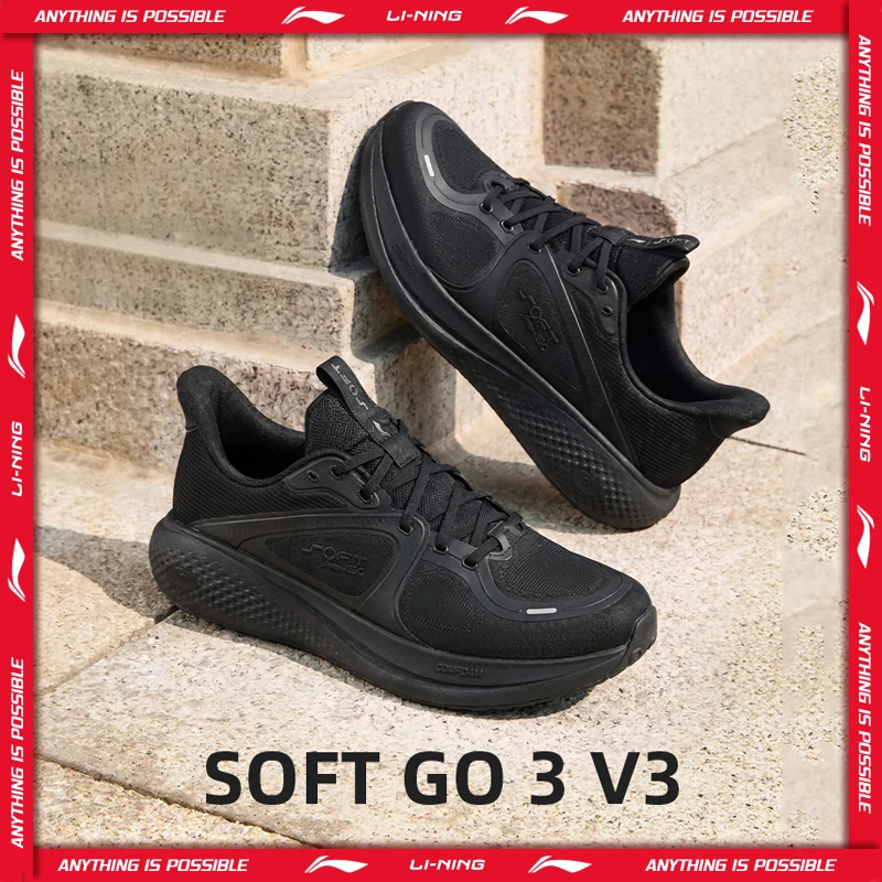 Li-Ning Men's SOFT GO 3 V3 Lifestyle Shoes COMFOAM Breathable Daily Walking Shoes LiNing Stylish Casual Shoes AGLW143