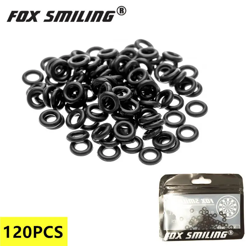 FOX SMILING 120 Stück schwarzer Gummi-O-Ring für Dart Shaft Installer-Werkzeugzubehör