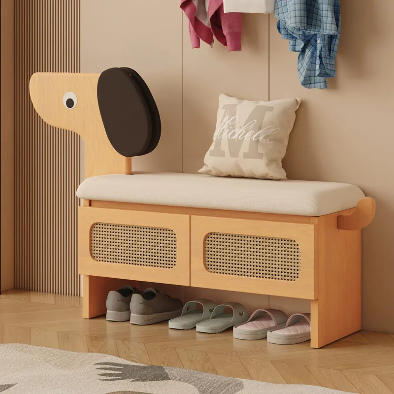 

Сменный табурет для щенка из цельного дерева, дверь для дома, милый креативный табурет-стойка, входная дверь, шкаф для обуви, сиденье взрыва