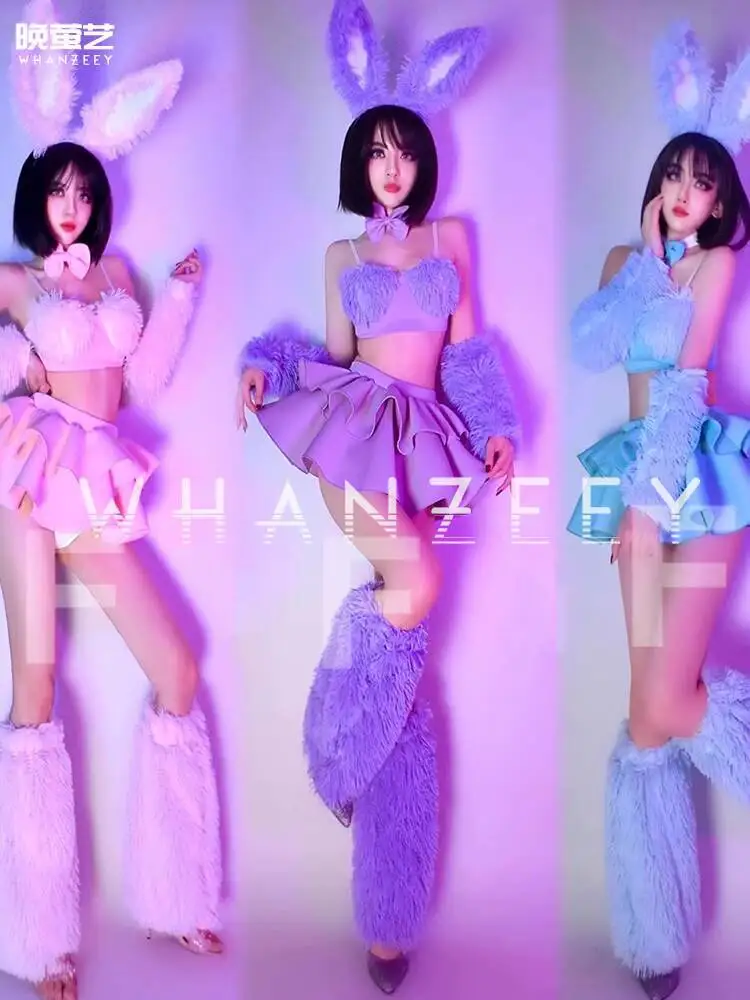 

Хэллоуин Косплей Арт Бар Gogo Платье для выступлений Милый кролик Волосатая пышная юбка Сексуальная девушка-кролик КТВ Девушка Групповое взаимодействие