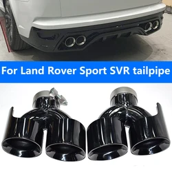 For 2014 to 2017 Range Rover Sport Exhaust Upgrade SVR Round Mouth Black Quad Out 101mm Stainless Steel Muffler Tip Nozzle