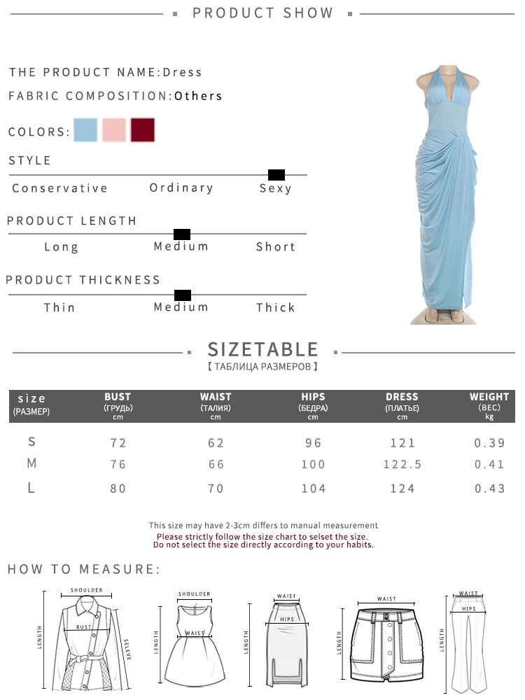 Nibber Elegantes Rückenfreies Kleid für Bankette und Partys, Sexy Mode mit Neckholder, Tiefem V-Ausschnitt, Gerafftem Patchwork und Hohem Schlitz, Schlichtes Bodycon-Kleid – Detail 1